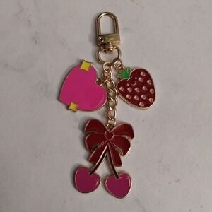Heart and Strawberry Bag Charm Cup Charm